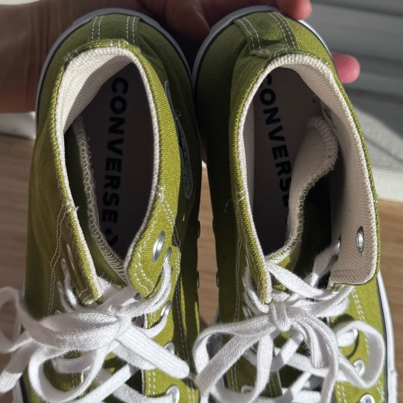 Olive Green Converse All Star High-Top Sneakers - Picture 4 of 9